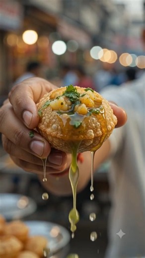 The ULTIMATE Pani Puri Crunch! 💦 Spicy & Fresh! #funfoodfav
