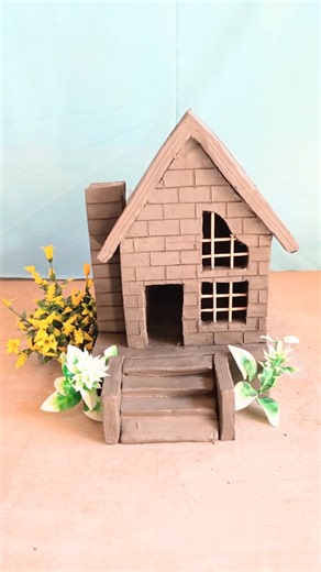 mini clay house design 🏡 || #clayhouse #mudhouse #craft