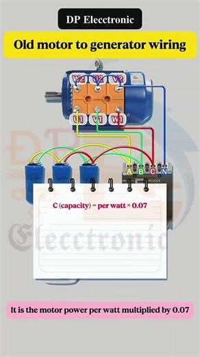 Old motor to generator wiring ⚡ cannection ... #youtube #vairal #industrial #motor#generator #vairal
