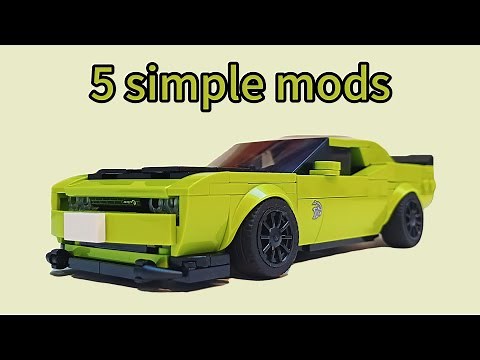 5 SIMPLE MODS FOR YOUR LEGO DODGE CHALLENGER | tutorials included