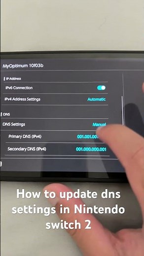 How to update dns settings in Nintendo switch 2
