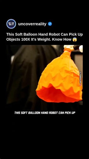 Uncover Reality | From Science to Space on Instagram: "Soft Yet Strong: Robot Hand Inspired by Origami Can Lift Grapes and Hammers Scientists from MIT and Harvard have made a special robot hand that is soft like rubber but strong enough to lift heavy things. It is shaped like a cone and works using a vacuum. This hand was inspired by the “origami magic ball” — a paper design that folds and unfolds. It can gently grab small items like grapes or eggs and also lift heavier things like hammers or bo