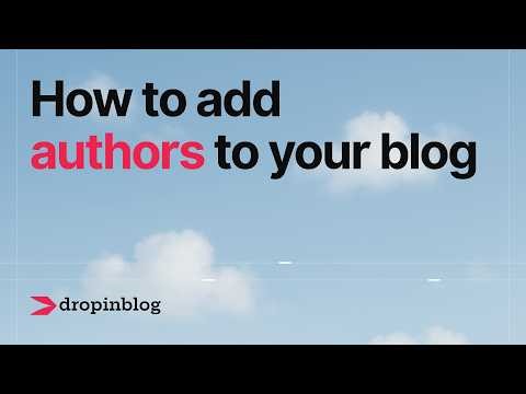 How to add author profiles to your blog with DropInBlog