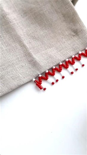 Beaded edge embroidery 🪡💫✨ #handmade #embroidery #diy #embroiderylover