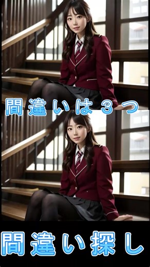 【間違い探し】制服ガッキー#新垣結衣 #aiart