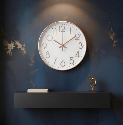 Silent Rose Gold Wall Clock | 12 Inch Modern Stereoscopic Dial Home Decor - Etsy