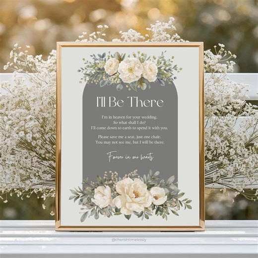 I’ll Be There – Reserved Seat Wedding Sign Printable, Memorial Chair Sign, in Loving Memory Ceremony Tribute - Etsy
