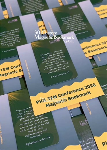 30 custom Bible verse magnetic bookmarks—a small but meaningful keepsake to inspire faith & hope, long after the conference ends. Bookmark Design from client. #printsbydorothy #custombookmarks #magneticbookmark #bibleverse #souveniridea