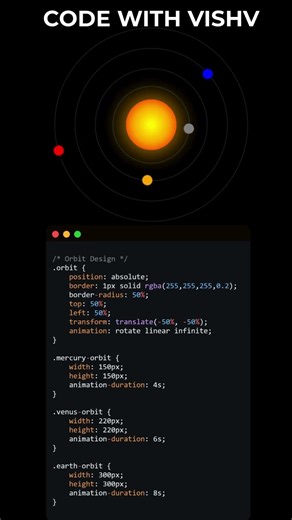 Creating Amazing Solar System | Using HTML, CSS & JavaScript.#codewithvishv