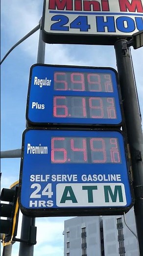 $6.49 Gas Price Sign Sunset Blvd Los Angeles California USA March 13, 2026