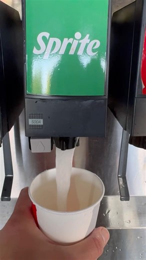 Sprite soda drink refill at Costco soda fountain machine
