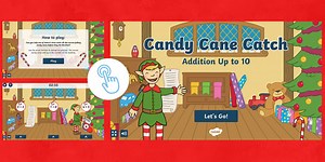 Candy Cane Catch: Addition up to 10 Game