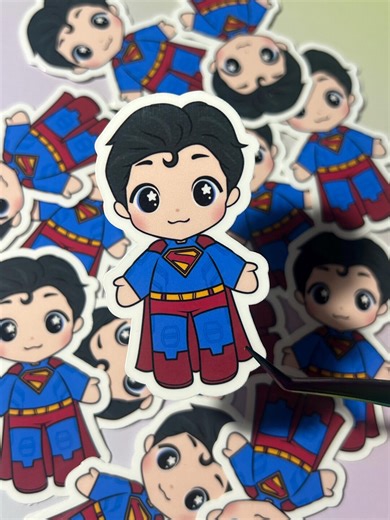 Super Hero Man Sticker – Cute Chibi Vinyl Decal – Waterproof Laminated Laptop Sticker - Etsy