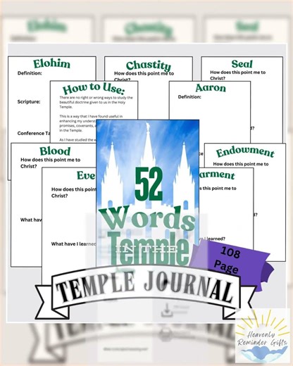 52 Temple Word Study Workbook – LDS Printable 108-Page Digital Download