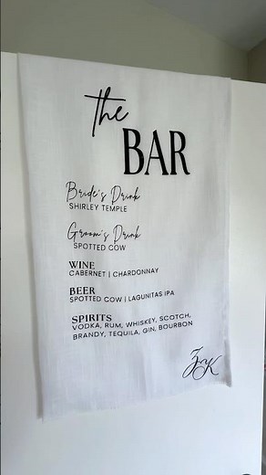 Wedding Bar Sign DIY | how I made a linen bar sign #diybride #2025bride