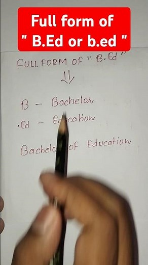 B.Ed Full Form | Only Full Form of B.Ed #shortsvideo