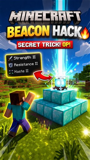 Minecraft Beacon Hack That Will Blow Your Mind 😲 #shorts #minecraft