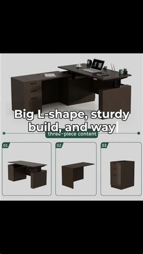 ALFA BUSINESS L-Shaped Standing Desk with Storage #Shorts