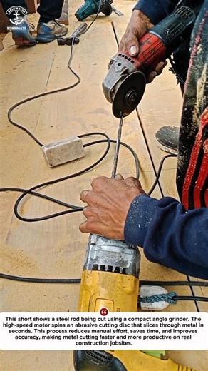 Cutting Steel Rod Fast with an Angle Grinder | Real Jobsite Work #Shorts
