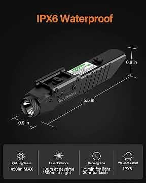 Tactical Flashlight Green Red Laser Sight Combo, link and details in description
