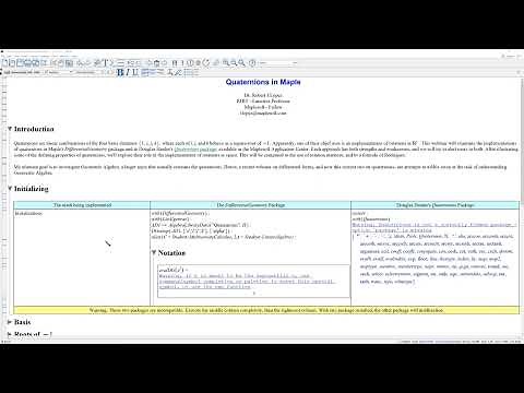 Quaternions in Maple