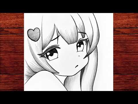 Easy Cute Anime Girl Drawing 😍 Step by Step Pencil Sketch and Shading Tutorial