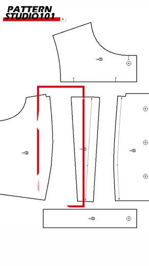 Flat-Felled Seam For Industrial Patterns [Pattern Making Tutorial] #shorts