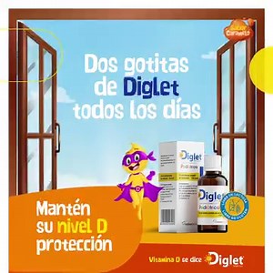 1.6K views · 29 reactions | Con Diglet tus pequeños estarán protegidos de múltiples enfermedades. Dos gotitas al día todos los días. Les encantará su delicioso sabor a caramelo. #VitaminaDSeDiceDiglet | Diglet CA | Facebook