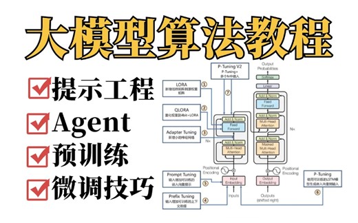B站首发！这才是科研人该学的大模型算法实战教程，一口气学完LLM提示工程、预训练、微调技巧！太通俗易懂了，草履虫都能学会！计算机视觉|自然语言处理|深度学习