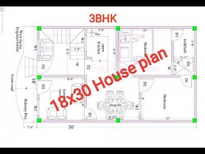 18 x 30 House plan 3BHK II 18 x 30 ghar ka naksha II 18*30 house design II18x30 मकान का नक्शा(vastu)