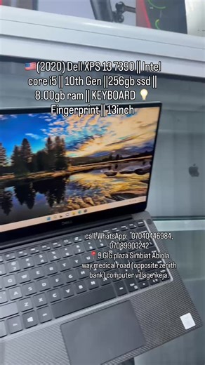 Hinfo_Tech on Instagram: "Looking for a compact, premium laptop that performs well? 🇺🇸 2020 Dell XPS 13 7390 ✔ Intel Core i5 (10th Gen) ✔ 256GB SSD | 8GB RAM ✔ Fingerprint & backlit keyboard ✔ 13-inch display Smooth performance and zero stress! Send a DM if you want something solid and portable. #techsales #dellxps #worklaptop"