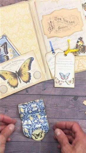 Making an accordion note card from a tag for my butterflies page 🦋✨
