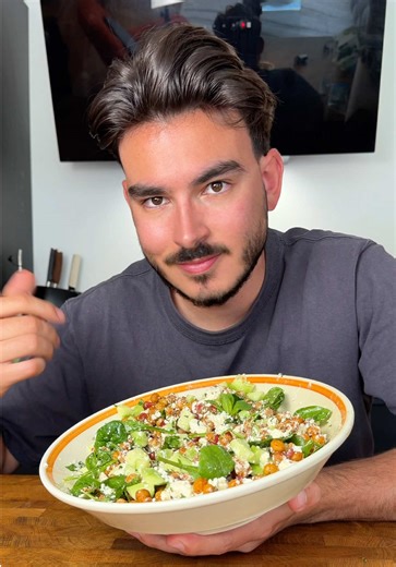 Air Fryer Pois Chiche Croustillant & Salade Fraîche