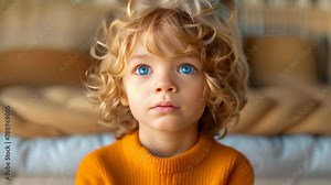 Child's Gaze: Minimalism and Focus in Autistic Spectrum. Concept Autism Awareness, Child Development, Visual Communication, Sensory Processing, Emotional Expression