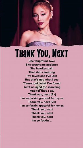 Thank You, Next - Ariana Grande Song Lyrics #lyrics #arianagrande #song #thankyounext #shorts