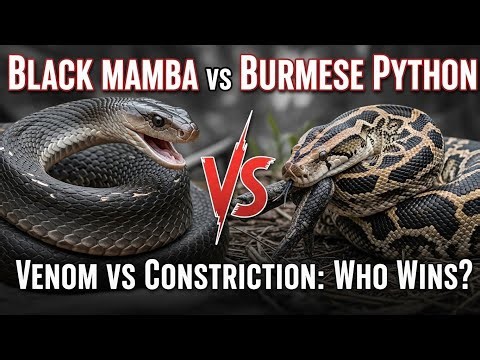 Black Mamba vs Burmese Python – Venom vs Constriction: Who Wins?#SnakeBattle #WhoWins #DeadlySnakes