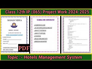 Hotel Management System | Project Work IP class 12 With PDF (065) | CBSE 24-25