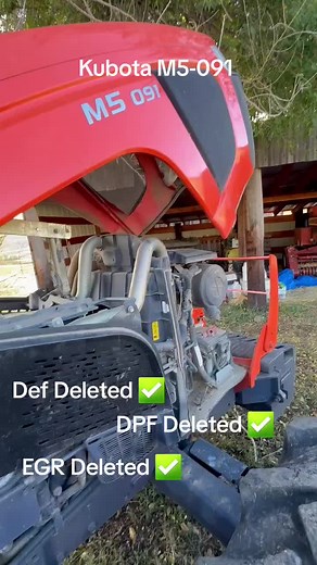 This Kubota M5-091 has had the Def DPF and EGR deleted on it. We also offer tuning these tractors to 115Hp interested in getting your tractor tuned? check out our website for the brands we support. looking for more information reach out to us www.tmagtuning.com info@tmagtuning.com 1 (888) 630-7226 #kubota #kubotaTractor #kubotam5 #orangetractor #DefDeleted #DPFDeleted #EGRDeleted #hptuning #agriculture #farming #dieselpower #fuelmileage #straightpipe #kubotaagriculture