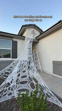 I covered my entire house in spider webs. This is what they use in haunted houses!