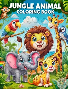 Jungle Animals Coloring Book: Fun Hand-drawn Illustrations (digital Download) - Etsy
