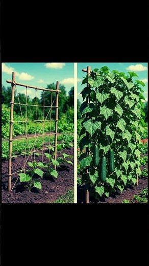DIY Cucumber Trellis | Easy Way to Grow More Cucumbers Vertically 🌿🥒