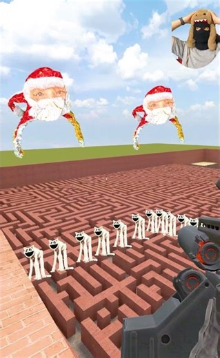 I Finally Destroyed Goo goo gaga Santa and Catnap in Big Maze Gmod Nextbot #shorts