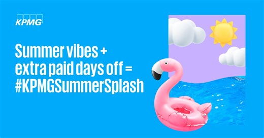 #KPMGSummerSplash is back and we're giving our people five extra paid-days off this summer! 🌞 Soak up the sun 💓 Spend time with loved ones 🛀🏽 Prioritize “me” time with extra-long weekends From here on out, it's summer vibes only 🙌 | KPMG Canada