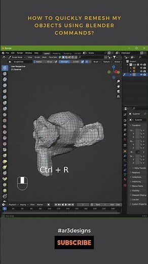Blender Tip Remesh Object Shortcuts | AR3Designs Daily Blender 3D Tips