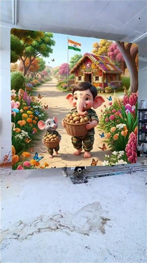Happy Ganesh Chaturthi Drawing Photo 🌺🥰 Ganesh Ji Painting ❤️ #shorts #ganeshchaturthi #viralvideo