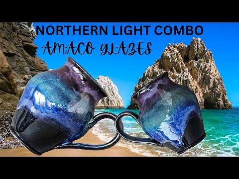 LAYERING AMACO GLAZES TO COME UP WITH A NORTHERN LIGHT LOOK / OBSIDIAN, SMOKEY MERLOT, INDIGO FLOAT,