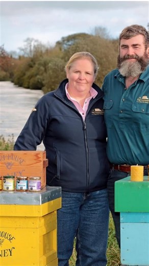 Meet Fiona and Pat McCormack, beekeepers from Abbeyshrule, Co. Longford. Alongside their two children, they maintain native Irish honey bees near the River Inny and Royal Canal, managing four apiaries within 10km of Abbeyshrule. From rearing queens to producing signature raw Irish honey products — Spring, Summer, Heather & Ivy honey, plus pure beeswax candles — Fiona and Pat are committed to quality, sustainability, and keeping the native Irish honey bee thriving. Their dedication has earned The