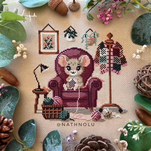 Crocheting Mouse Cross Stitch Pattern PDF - Instant Download, Whimsical Crafter Mice Embroidery Design, Crochet Corner, Hook, Granny Squares - Etsy