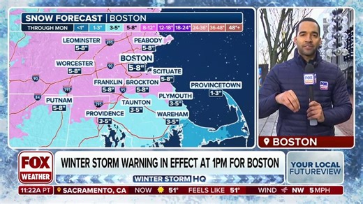 Boston under Winter Storm Warning as region braces for heavy snow, travel delays | Latest Weather Clips | FOX Weather