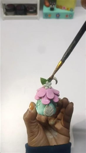 DIY Mini Fairy House 👻 #diy #diyideas #craft #homemadeclay #shorts